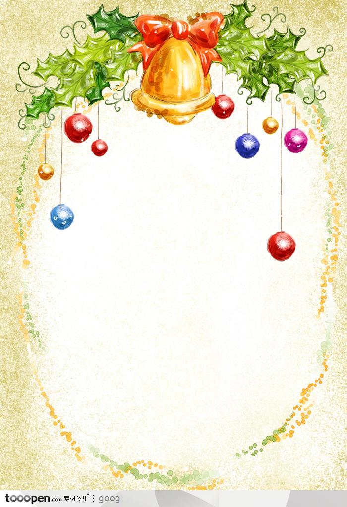 圣诞节关高元素-插画圣诞节装饰彩球