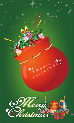 西方新年圣诞节元素-礼物袋蛋糕MERRY Chiristmas