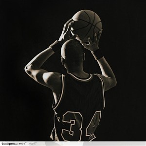 篮球运动-投篮的背影
