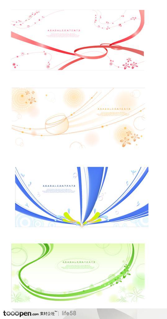 花纹库-欧式动感线条花纹底纹图案主题矢量素材