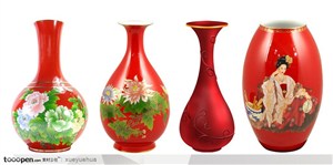 艺术花瓶psp分层素材中国红陶瓷