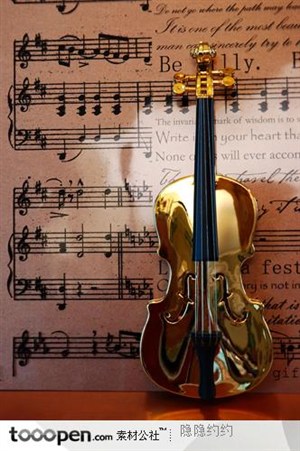 精致的金色小提琴