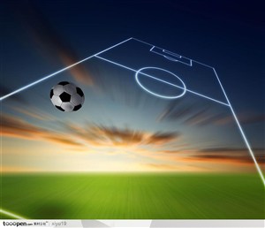 比赛运动-天空中的足球