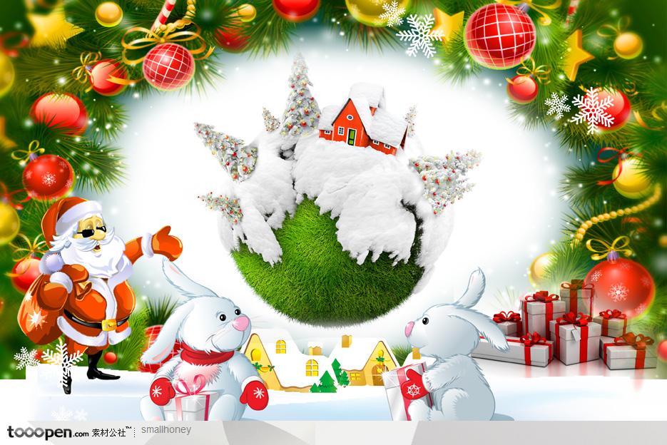 圣诞节节日素材-雪兔