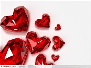 情人节元素心形水晶红色