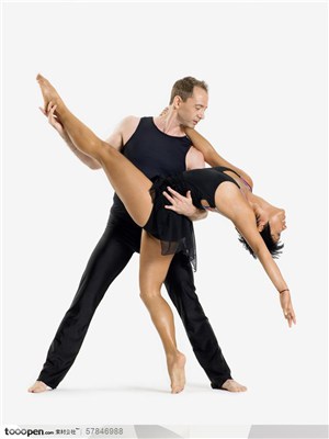 舞蹈肢体动作-外国双人舞组合男舞伴协助女舞伴下腰