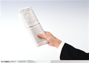 人物手势元素-拿起报纸手势特写.