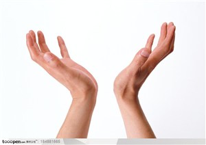 人物手势元素-双手托起手势特写