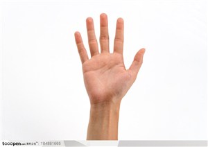 人物手势元素-举起手掌手势特写