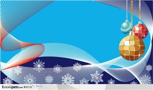 圣诞素材库-潮流时尚圣诞树雪花雪球节庆主题矢量背景素材