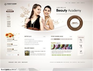 日韩网站精粹-褐色系欧美女性美容网站整站
