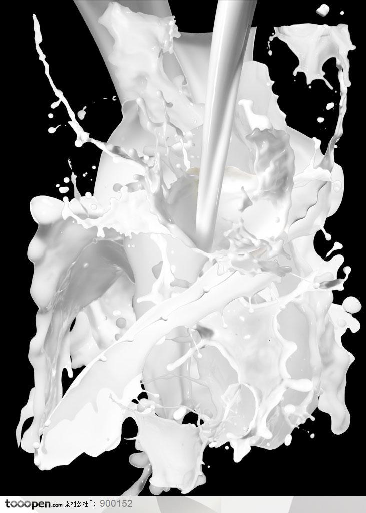 静物特写-飞溅的白色牛奶