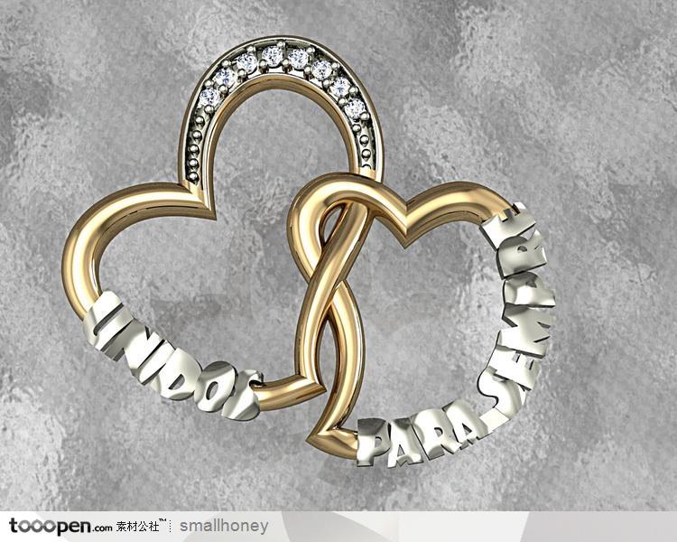 珠宝首饰戒指珠宝首饰结婚黄金心形耳环