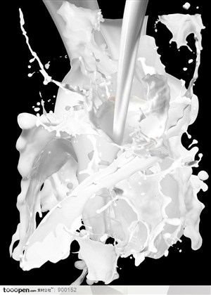 静物特写-飞溅的白色牛奶