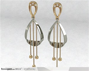 钻石3D效果结婚礼物流苏水滴形状耳环