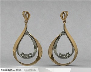 珠宝首饰戒指珠宝水滴钻石镶嵌黄金白金耳环