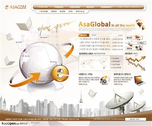 日韩网站精粹-褐色系商业科技网站整站