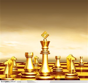 西式元素-西方象棋镀金国际象棋