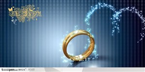 金银首饰广告素材-闪光的金戒指