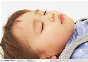 婴儿幼儿-婴儿熟睡的脸部特写