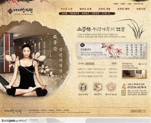 日韩网站精粹-褐色系东方古典养生茶文化网站首页