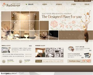 日韩网站精粹-褐色系欧式花纹墙纸家居网站整站