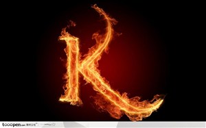 火焰特效英文字母K