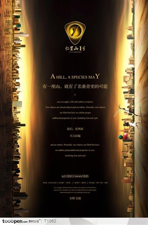 仁皇山1号 房地产广告海报报广城市夜景