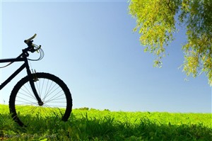 平原草原-草地上的自行车