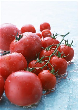 新鲜蔬菜-放在水里清洗的一堆西红柿