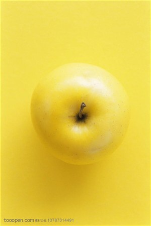 新鲜水果-俯视黄苹果特写
