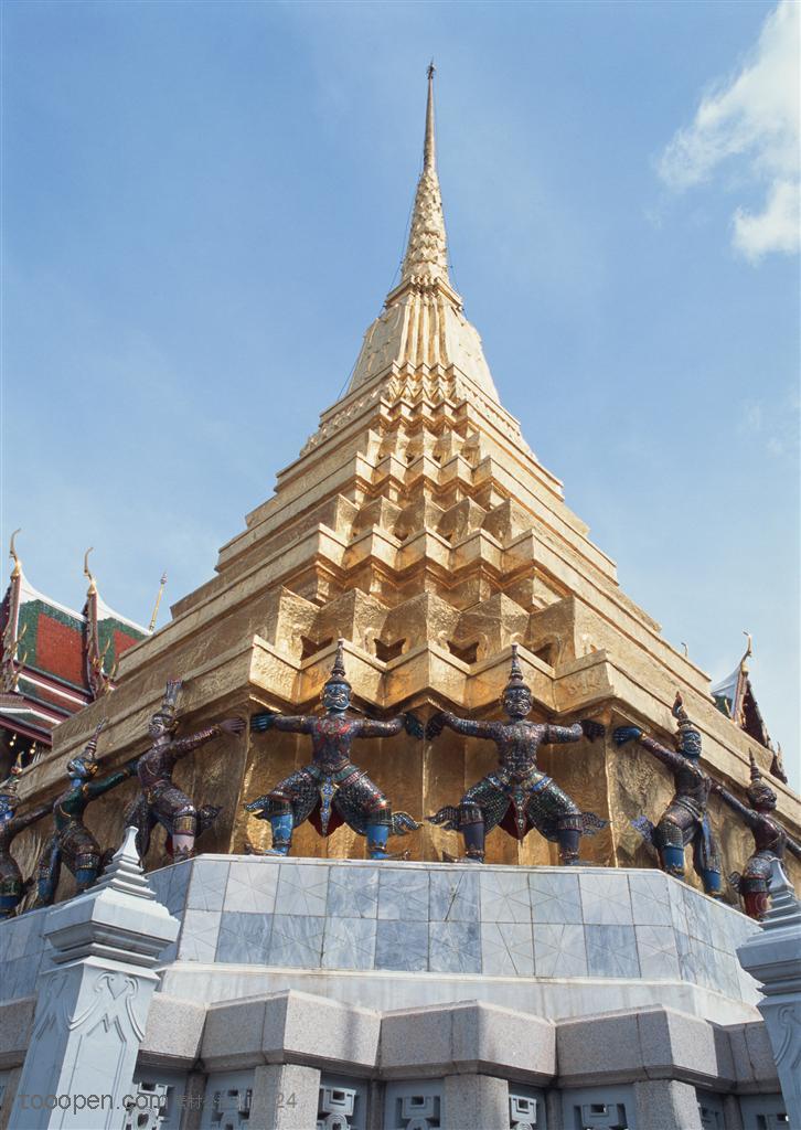 世界风情-泰国寺庙金黄的屋顶