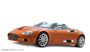 超级小跑车-橙色的世爵车
