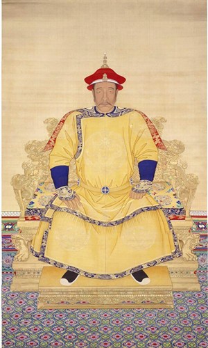 中国清朝皇帝帝王努尔哈赤朝服画像