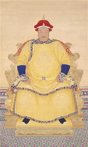 中国清朝皇帝帝王--皇太极朝服画像