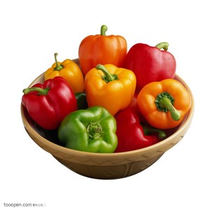 新鲜蔬菜-摆放在碗里的灯笼辣椒