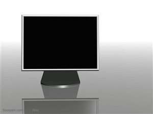 电脑显示器特写-液晶显示器和倒影