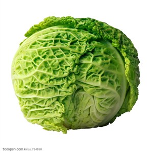 新鲜蔬菜-俯视一颗大白菜特写