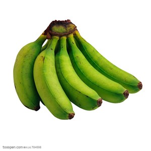 新鲜水果-一把青香蕉特写