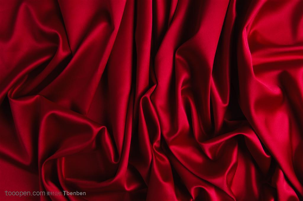 红色绸缎高清图片素材褶皱