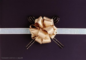 圣诞气息-礼盒上的花结