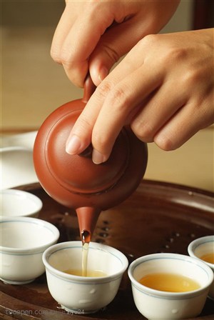 茶艺文化-倒入杯中的茶水