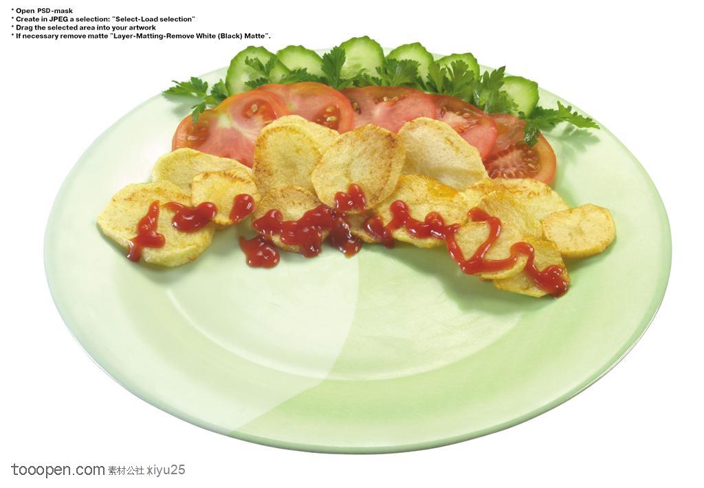 健康素食-西红柿与土豆片