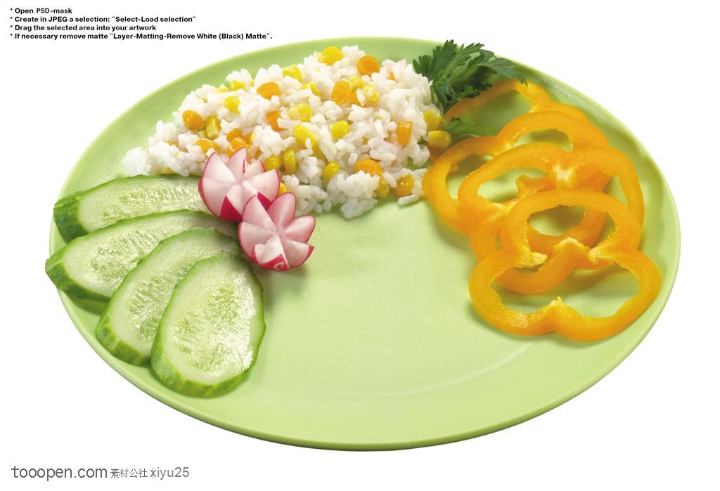 健康素食-玉米粒与白米饭