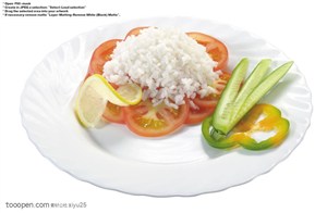 健康素食-番茄上的米饭