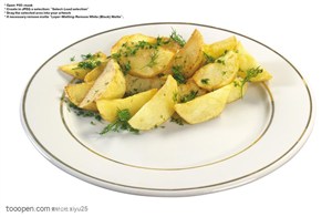 健康素食-土豆片与香菜末