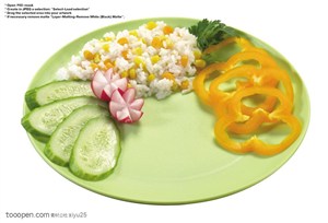 健康素食-玉米粒与白米饭