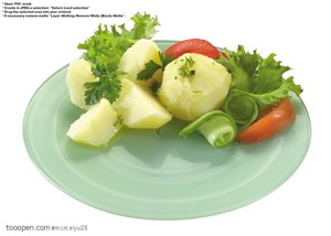 健康素食-蒸熟的土豆