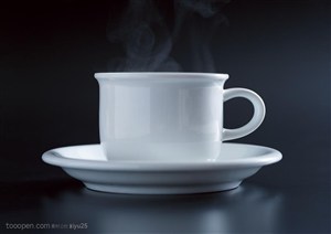 餐饮文化-冒热气的茶杯