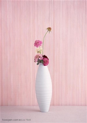 家俱饰品-简约的花瓶里插着花朵